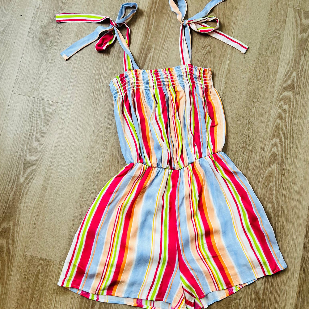 Everly Small Multicolor Striped Romper Small